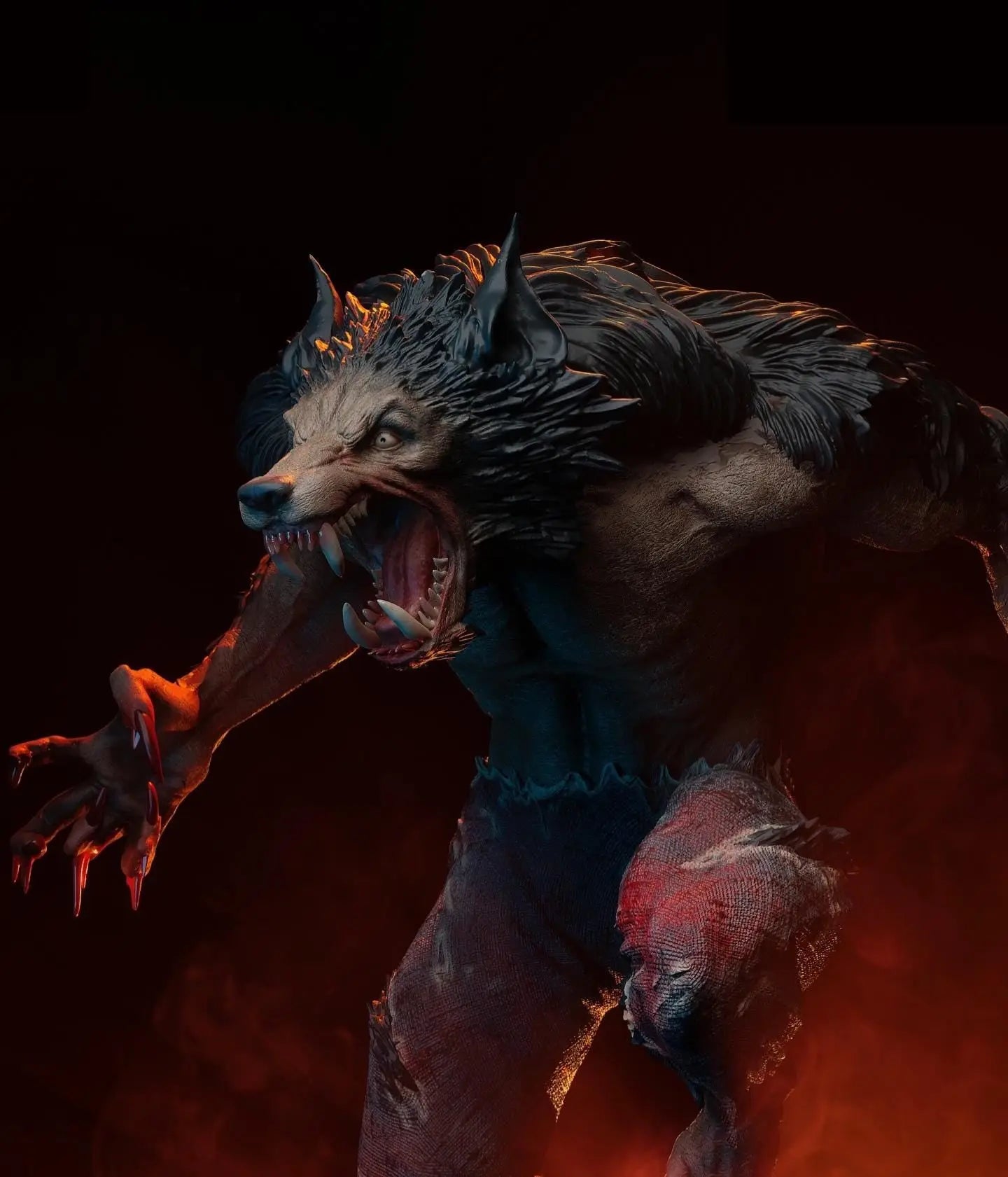 Wholf STL File – 3D Printable Fantasy Creature Model SeoNyoki3D