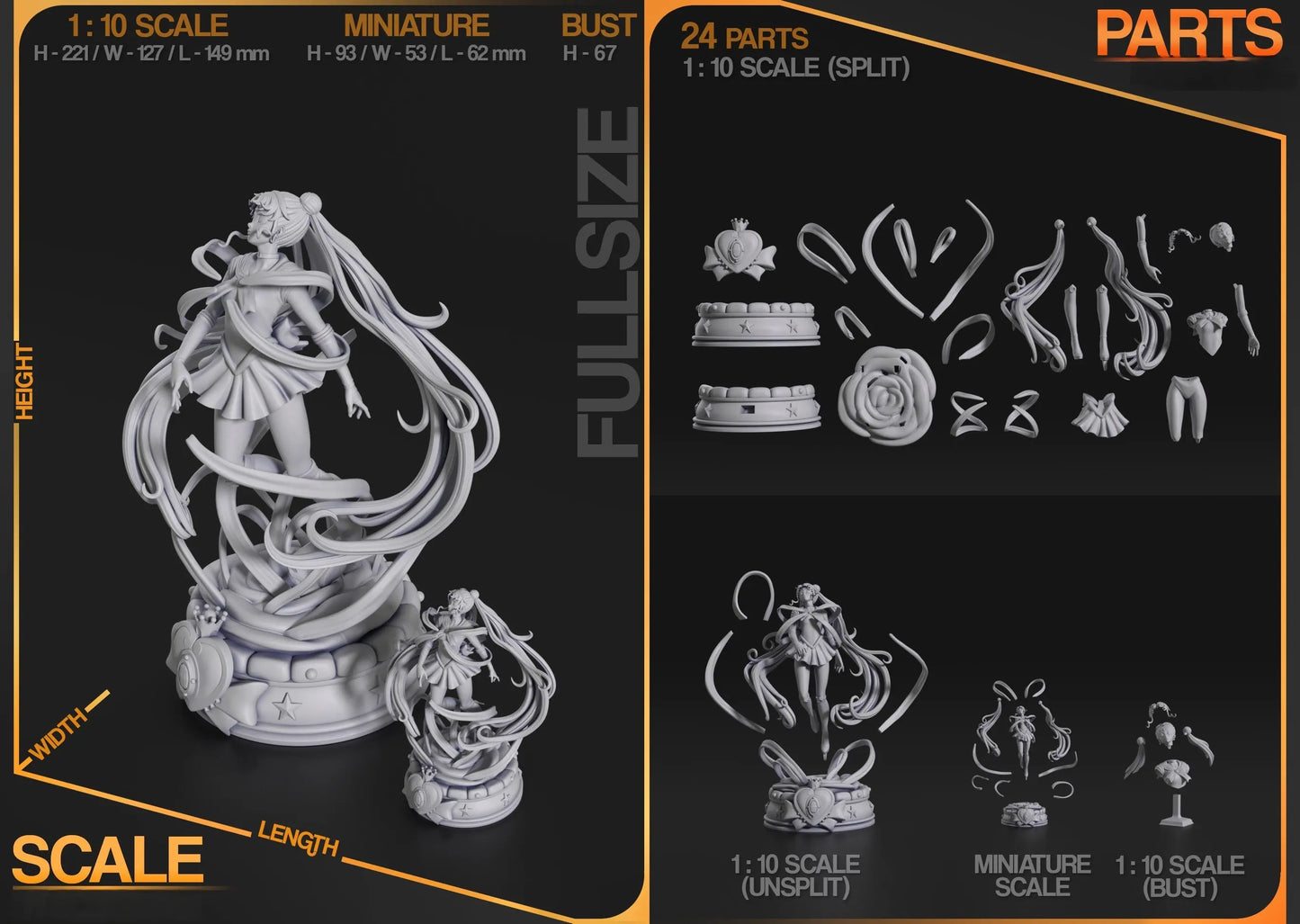 Sailor Moon STL File – Usagi Tsukino – 3D Printable Fan Art Model - SeoNyoki3D