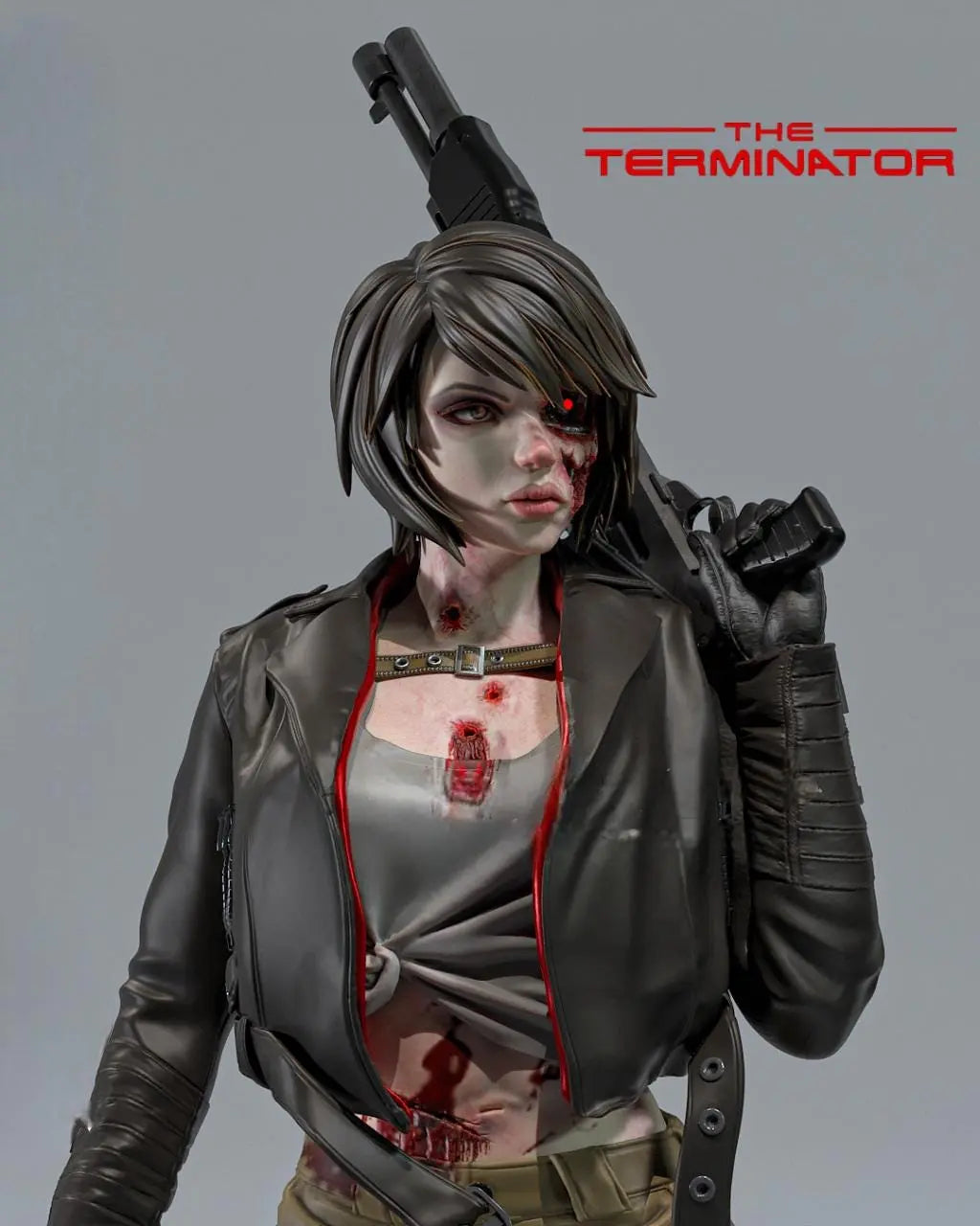 Terminator Lady STL File – 3D Printable Cyberpunk Fan Art Model - SeoNyoki3D
