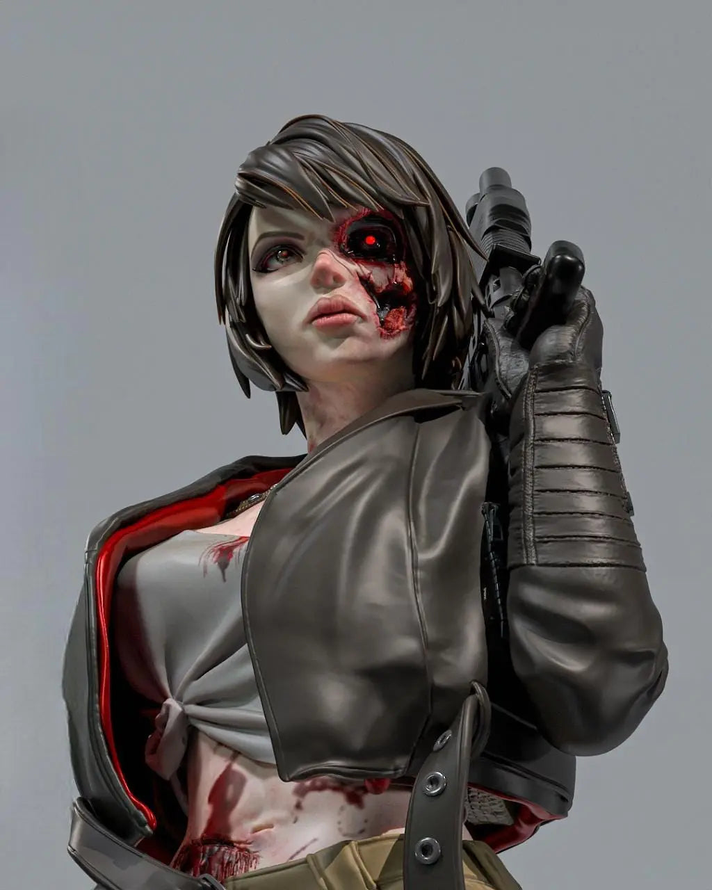 Terminator Lady STL File – 3D Printable Cyberpunk Fan Art Model - SeoNyoki3D