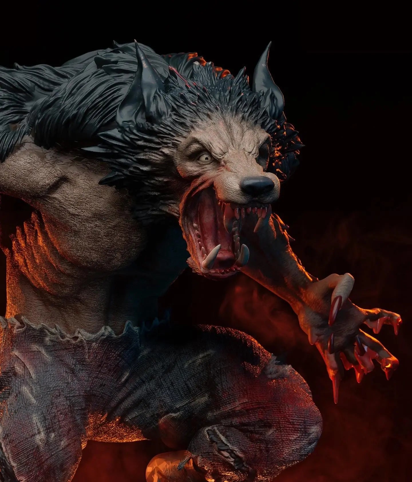 Wholf STL File – 3D Printable Fantasy Creature Model SeoNyoki3D