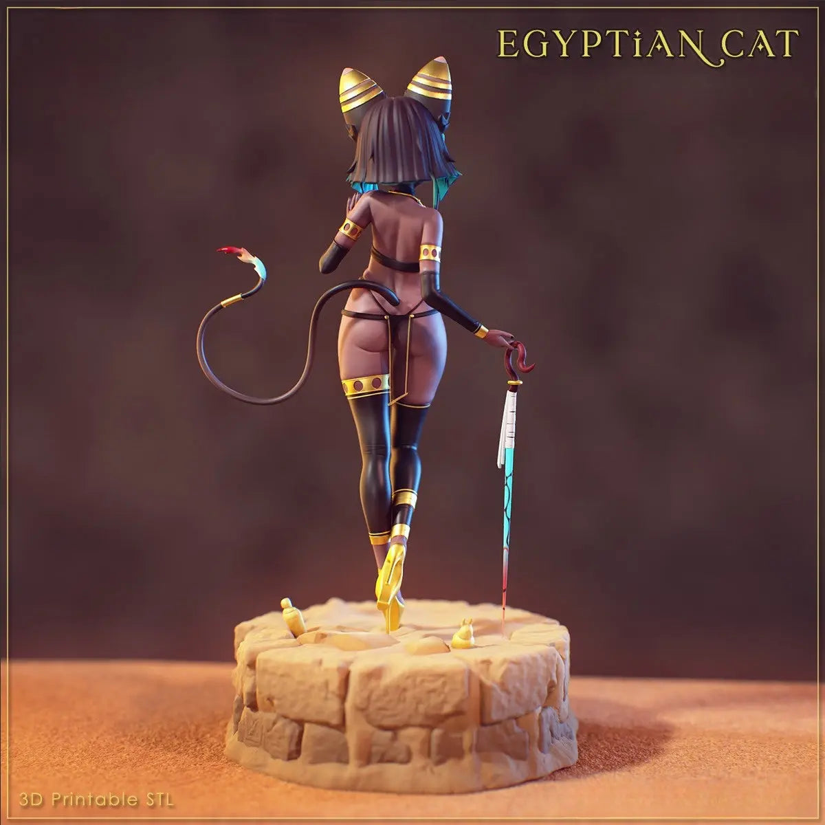 Egyptian Cat WAIFU STL - 3D Print Files SeoNyoki3D