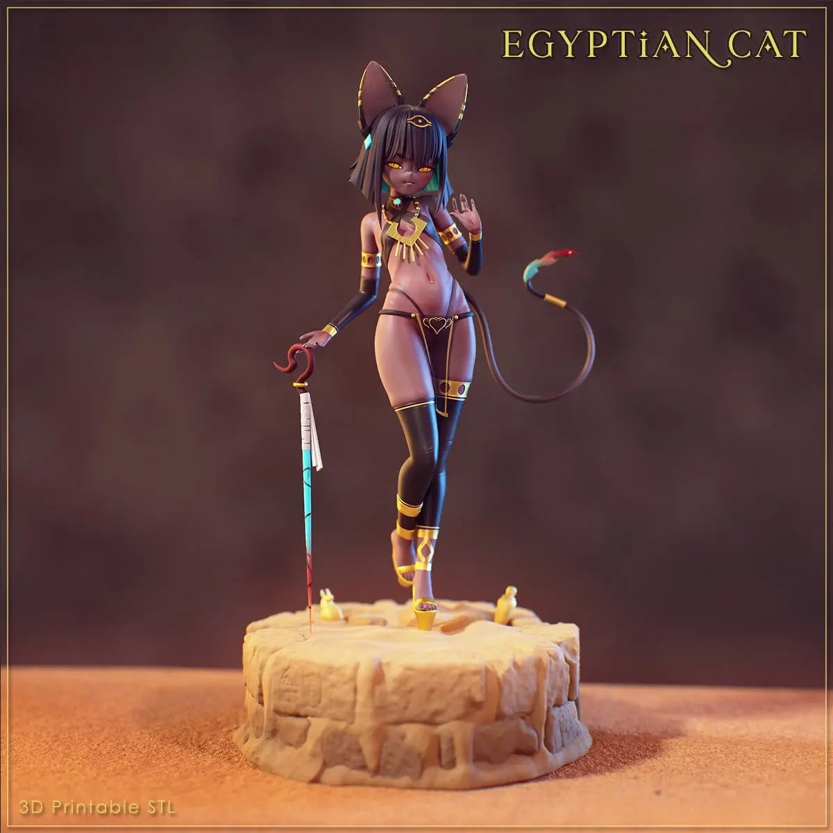 Egyptian Cat WAIFU STL - 3D Print Files SeoNyoki3D