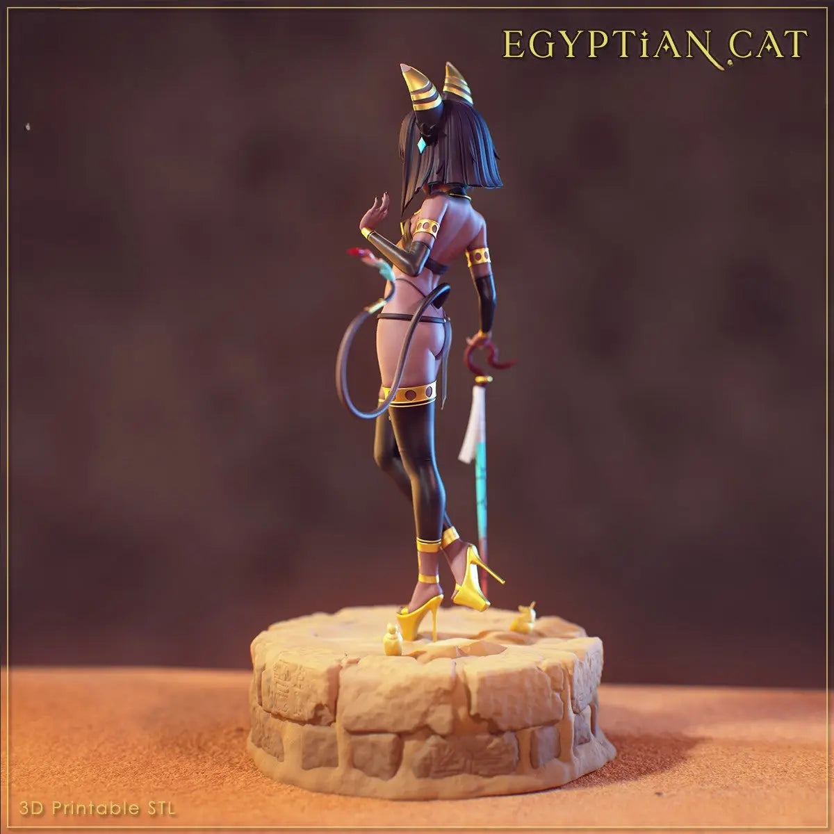 Egyptian Cat WAIFU STL - 3D Print Files SeoNyoki3D