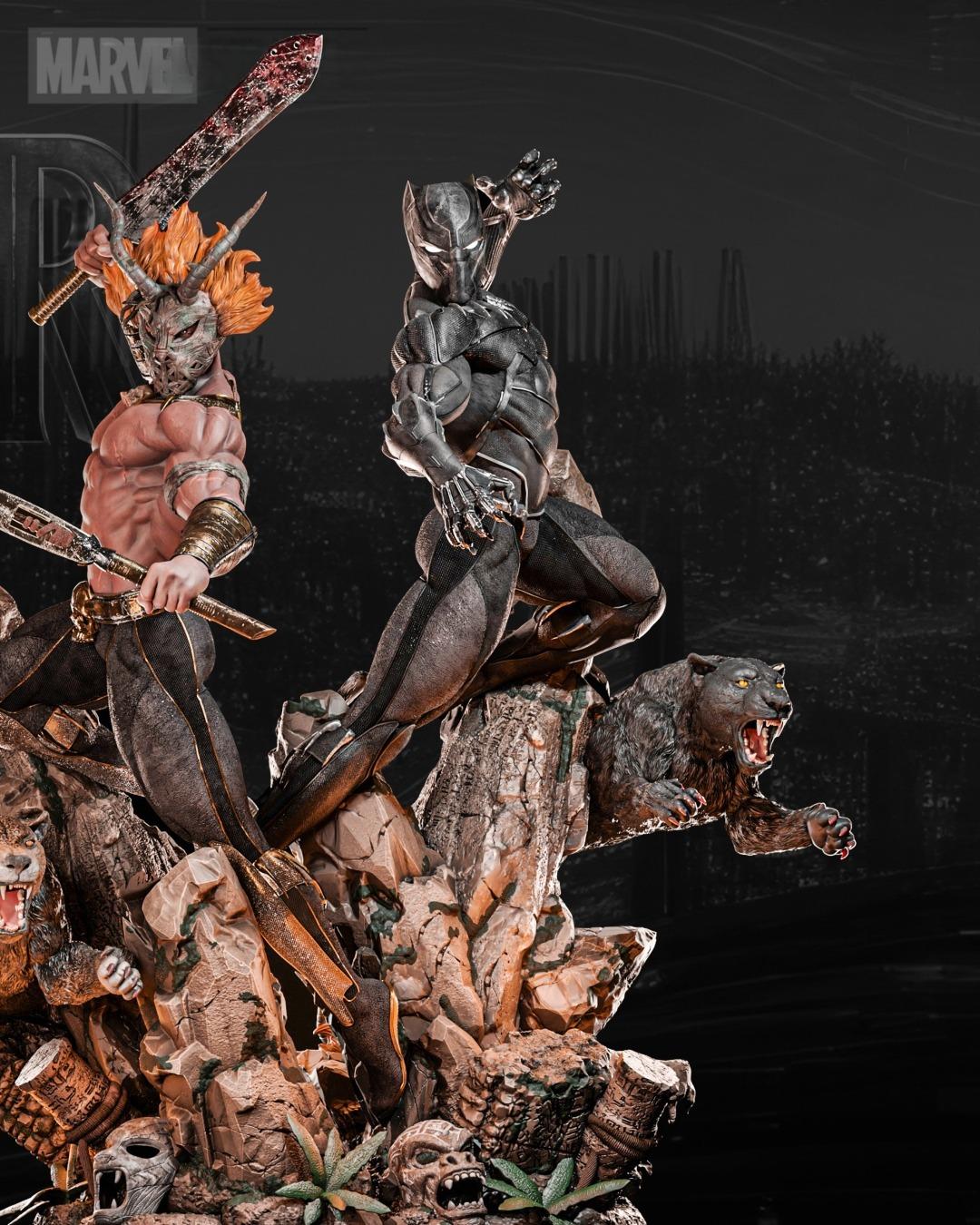 Black Panther and Killmonger - STL 3D Print Files SeoNyoki3D