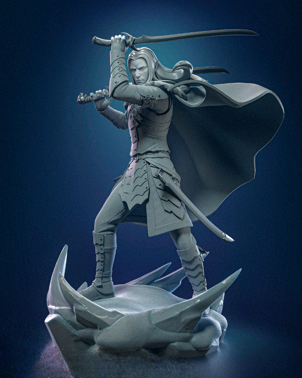 Drizzt Do'Urden DnD STL – Fantasy Character Print File SeoNyoki3D