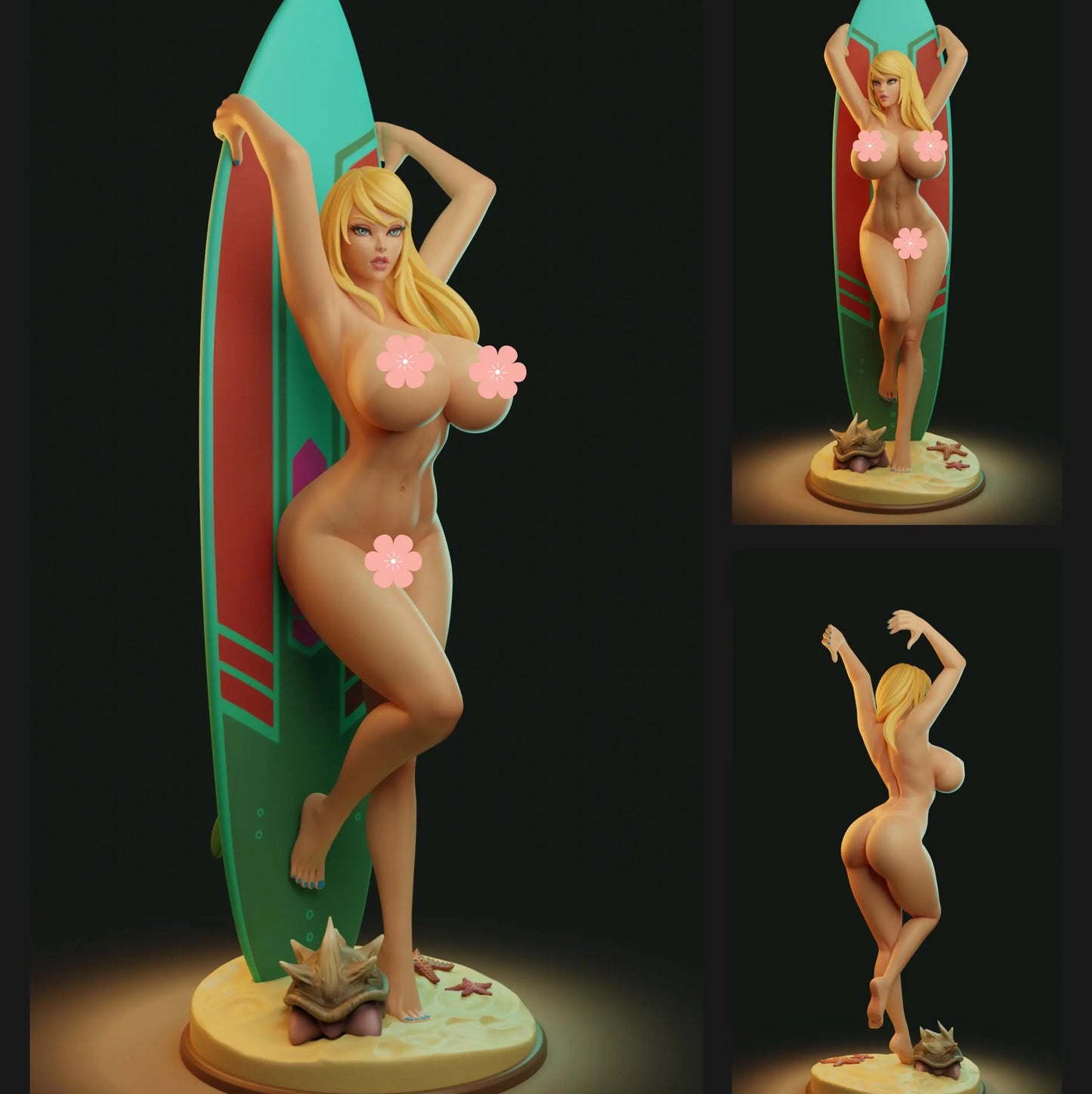 Surf pin up Nsfw Sfw -STL 3D Print Files - SeoNyoki3D
