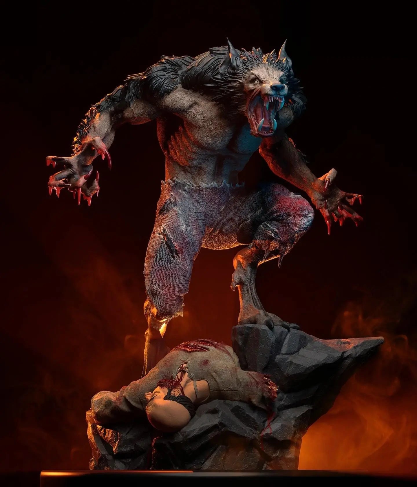 Wholf STL File – 3D Printable Fantasy Creature Model SeoNyoki3D