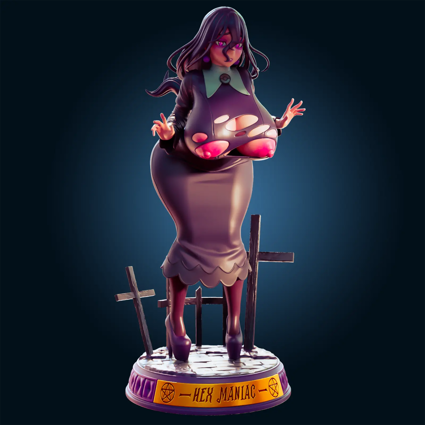 Hex Maniac Pokémon Frost NSFW STL File – 3D Printable Adult Fan Art Model - SeoNyoki3D