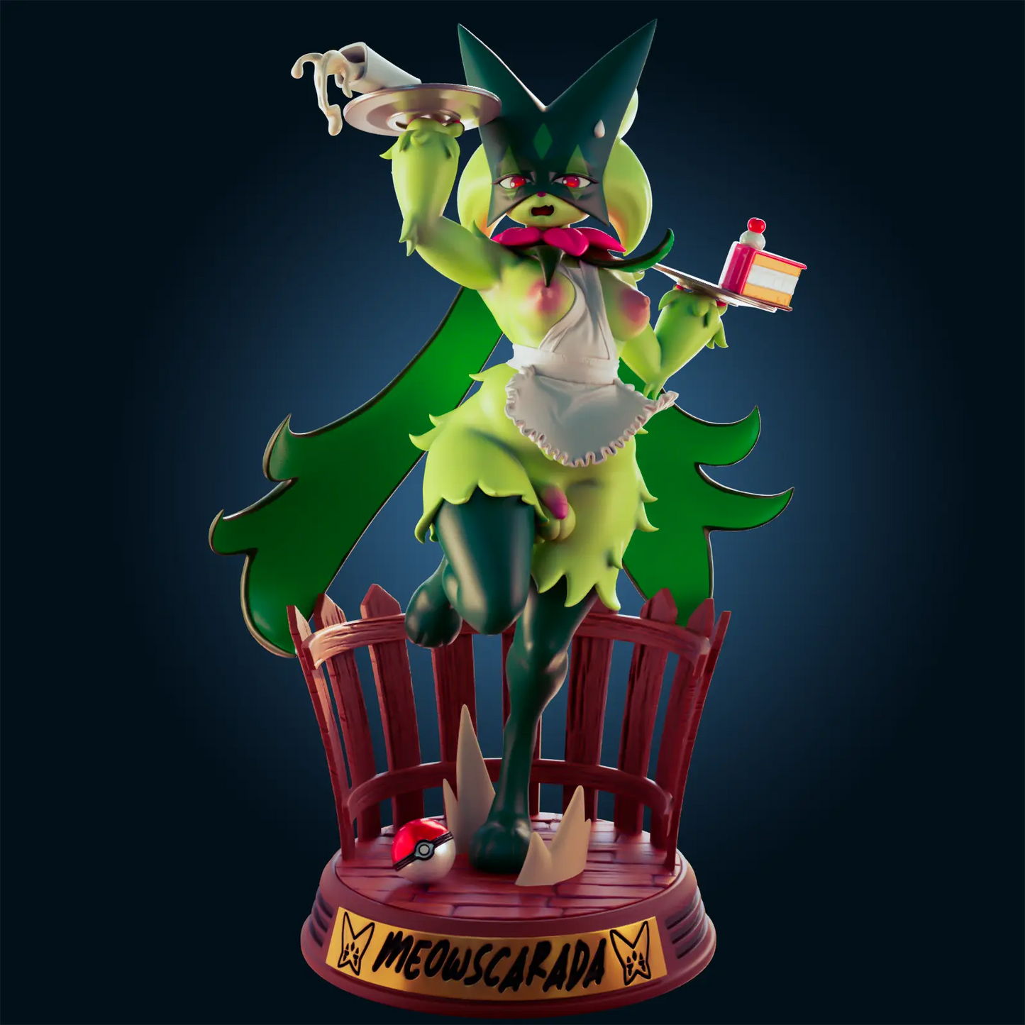 Meowscarada Maid Pokémon Frost NSFW STL File – 3D Printable Adult Fan Art Model - SeoNyoki3D