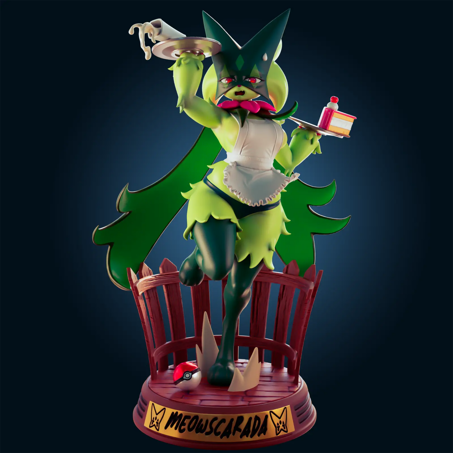 Meowscarada Maid Pokémon Frost NSFW STL File – 3D Printable Adult Fan Art Model - SeoNyoki3D