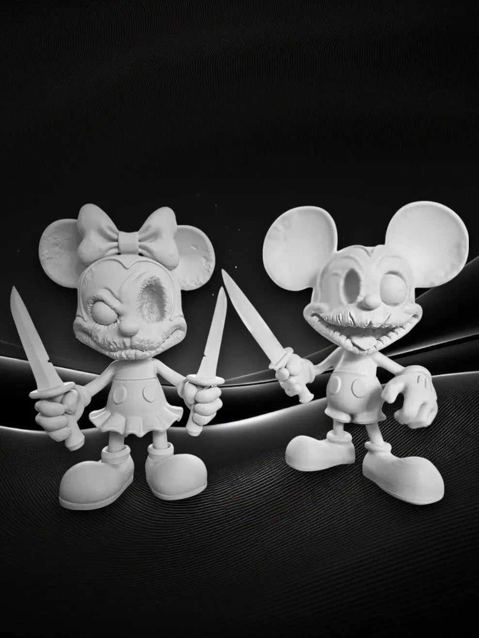 Zombie Mickey Minnie STL File – Creepy Cute Mouse Girl – 3D Printable Fan Art - SeoNyoki3D