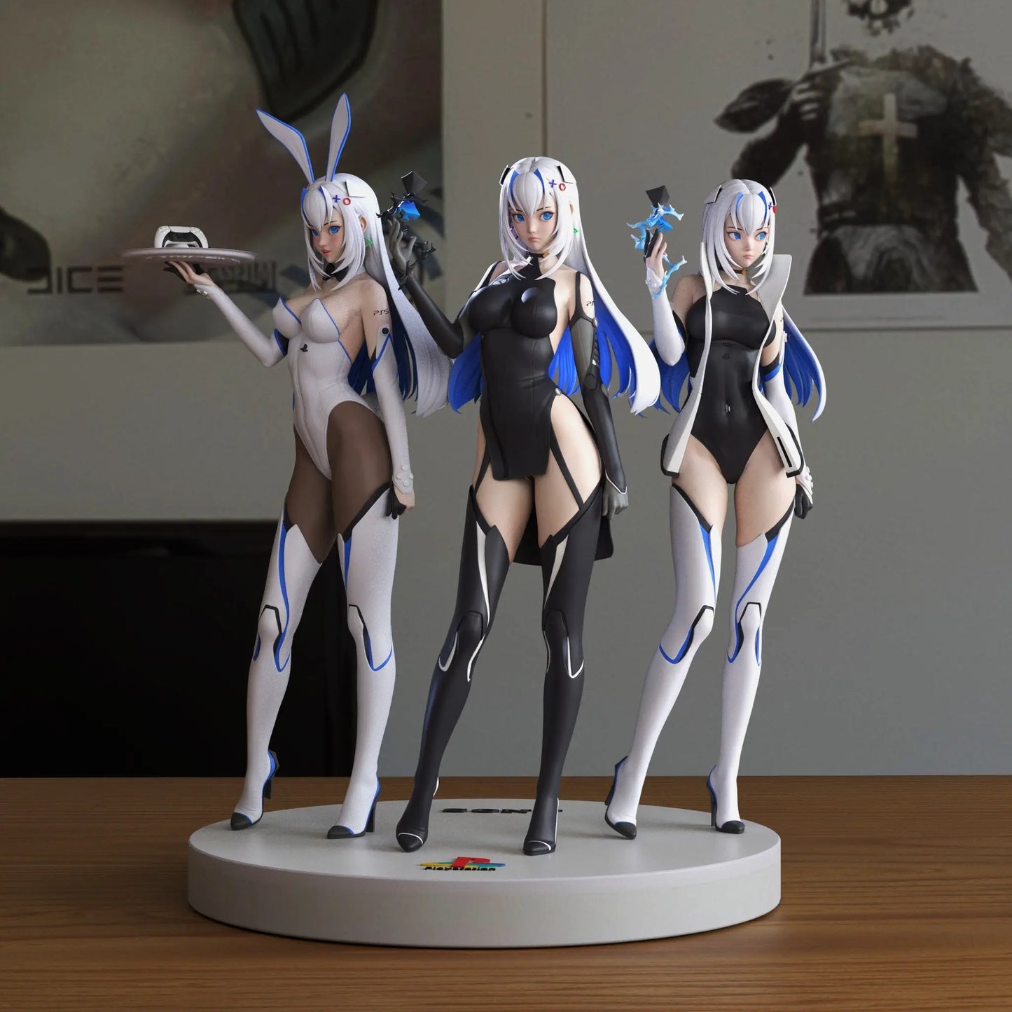 PS5 Chan & Bunny Girl Statue – STL File – 3D Printable Anime-Style Model - SeoNyoki3D