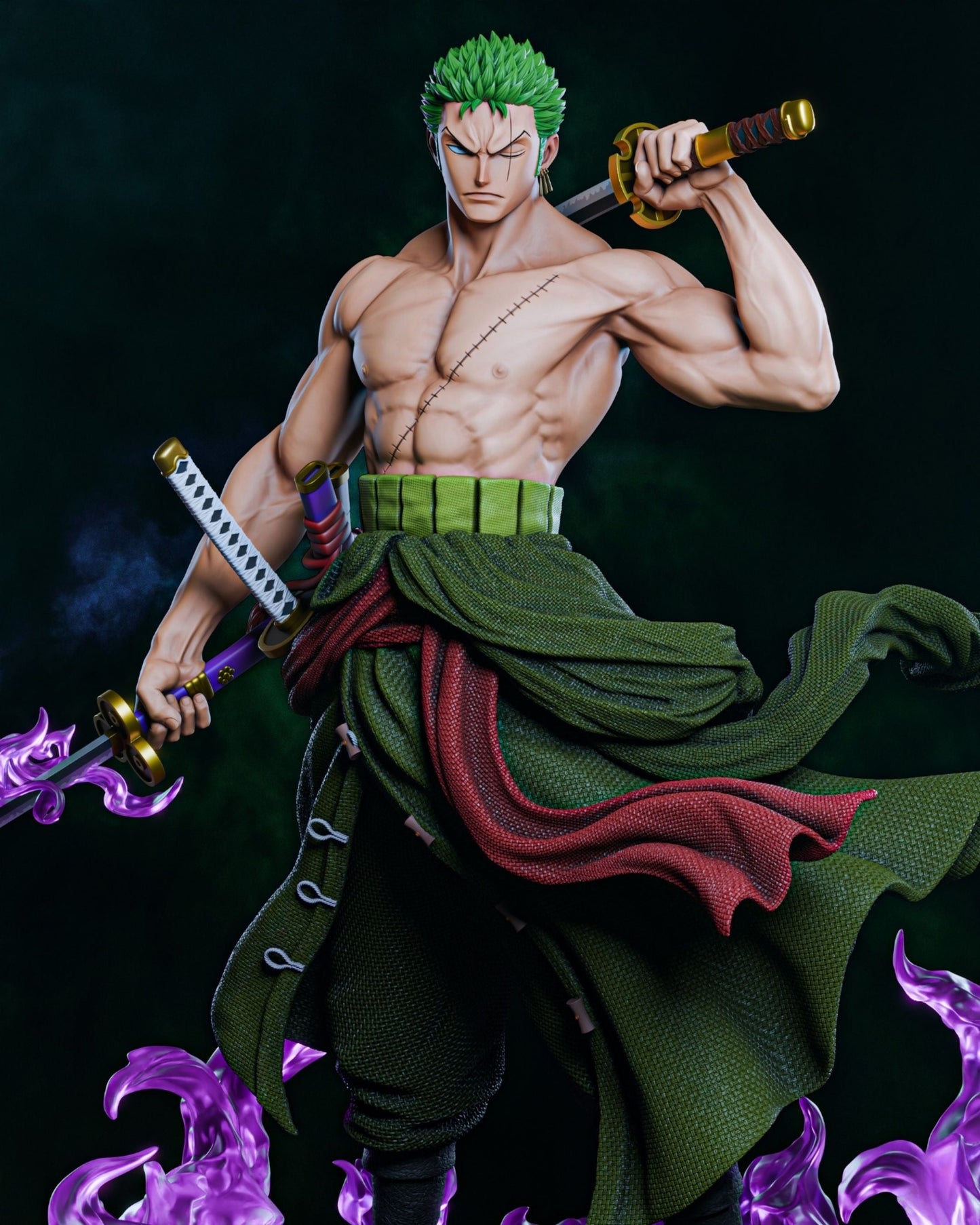 4202 Roronoa Zoro - One Piece - STL 3D Print Files HihowruSTL