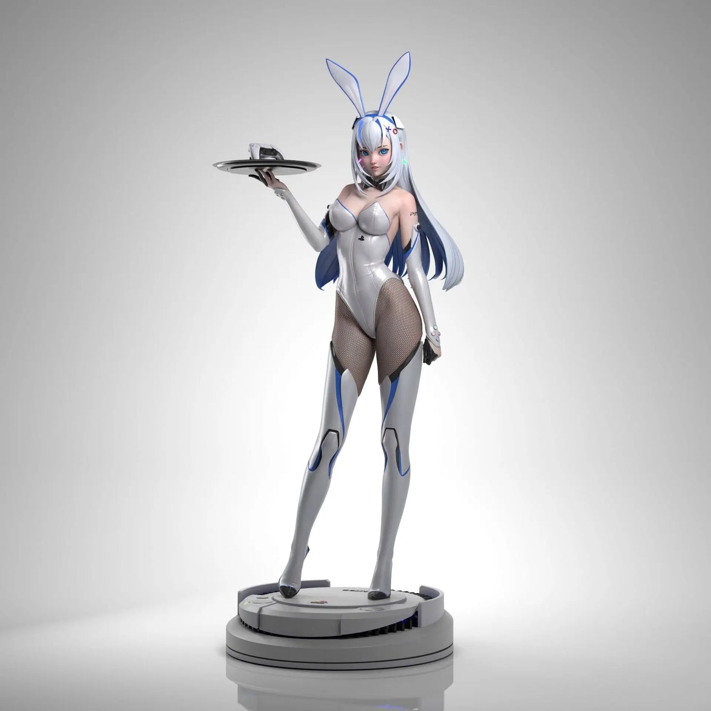 PS5 Chan & Bunny Girl Statue – STL File – 3D Printable Anime-Style Model - SeoNyoki3D