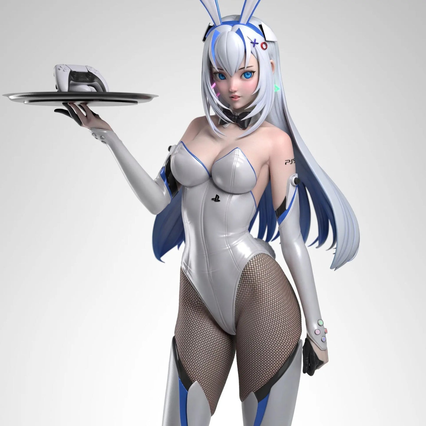 PS5 Chan & Bunny Girl Statue – STL File – 3D Printable Anime-Style Model - SeoNyoki3D