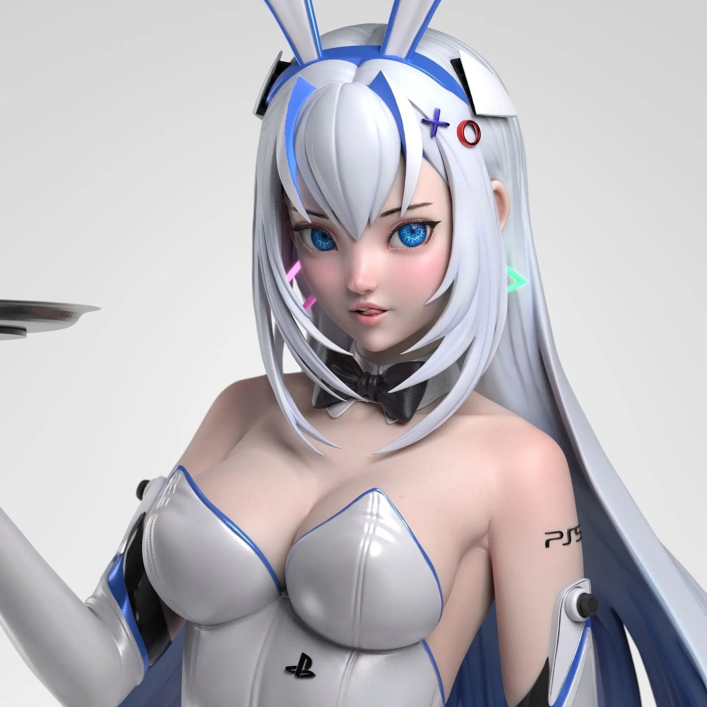 PS5 Chan & Bunny Girl Statue – STL File – 3D Printable Anime-Style Model - SeoNyoki3D