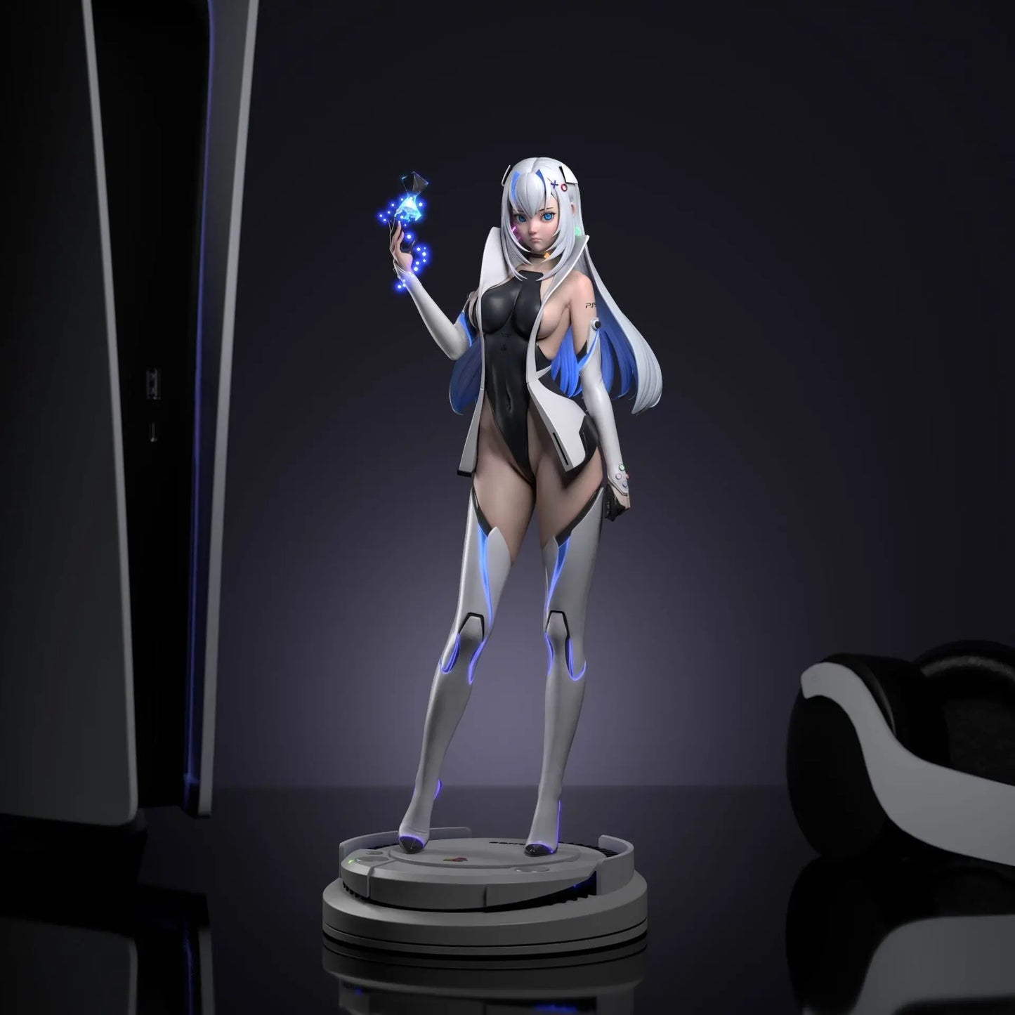 PS5 Chan & Bunny Girl Statue – STL File – 3D Printable Anime-Style Model - SeoNyoki3D