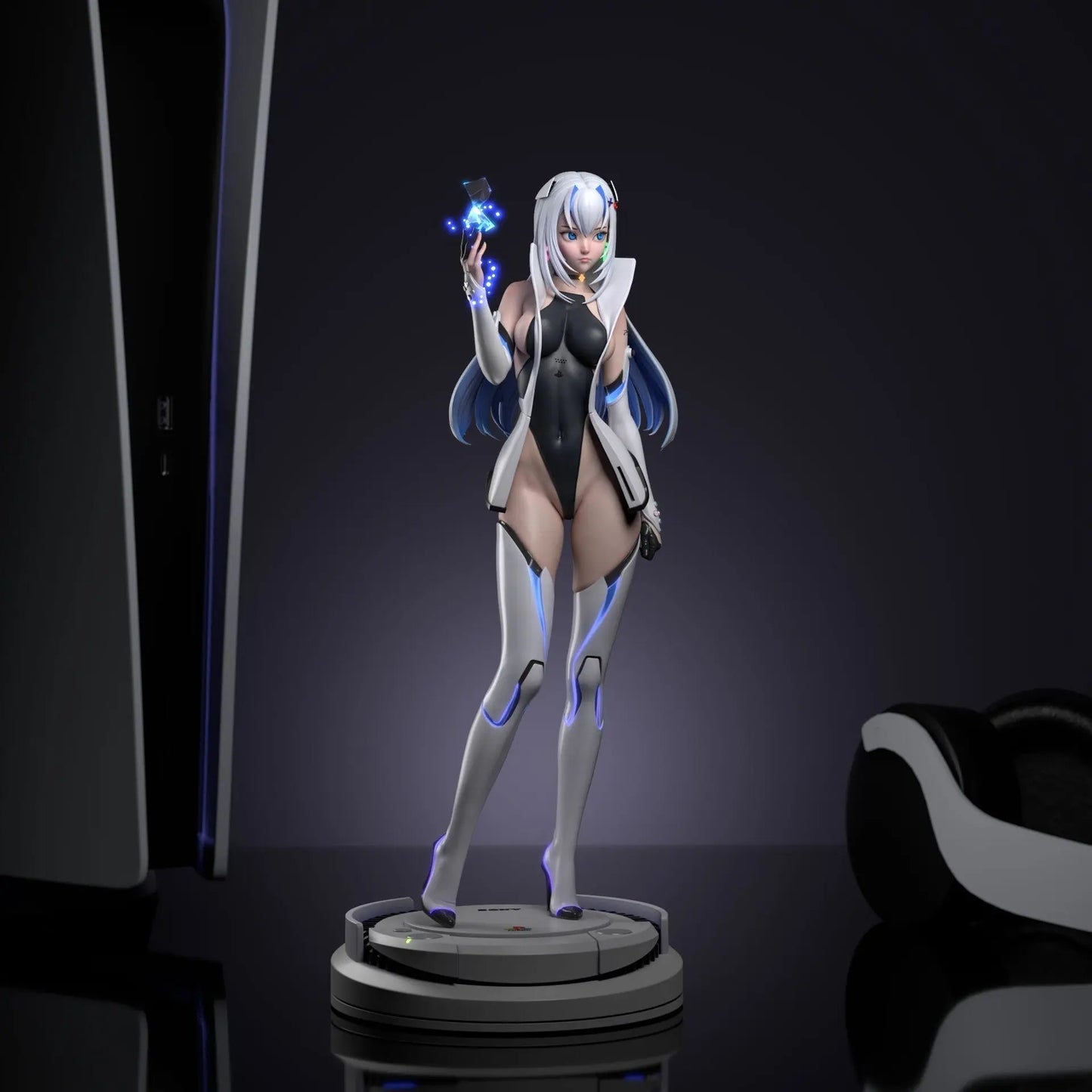 PS5 Chan & Bunny Girl Statue – STL File – 3D Printable Anime-Style Model - SeoNyoki3D