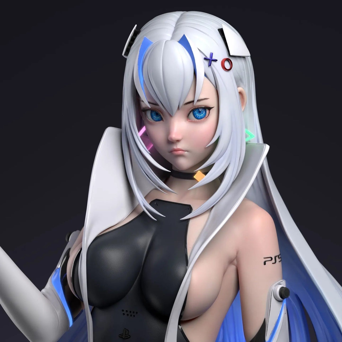 PS5 Chan & Bunny Girl Statue – STL File – 3D Printable Anime-Style Model - SeoNyoki3D