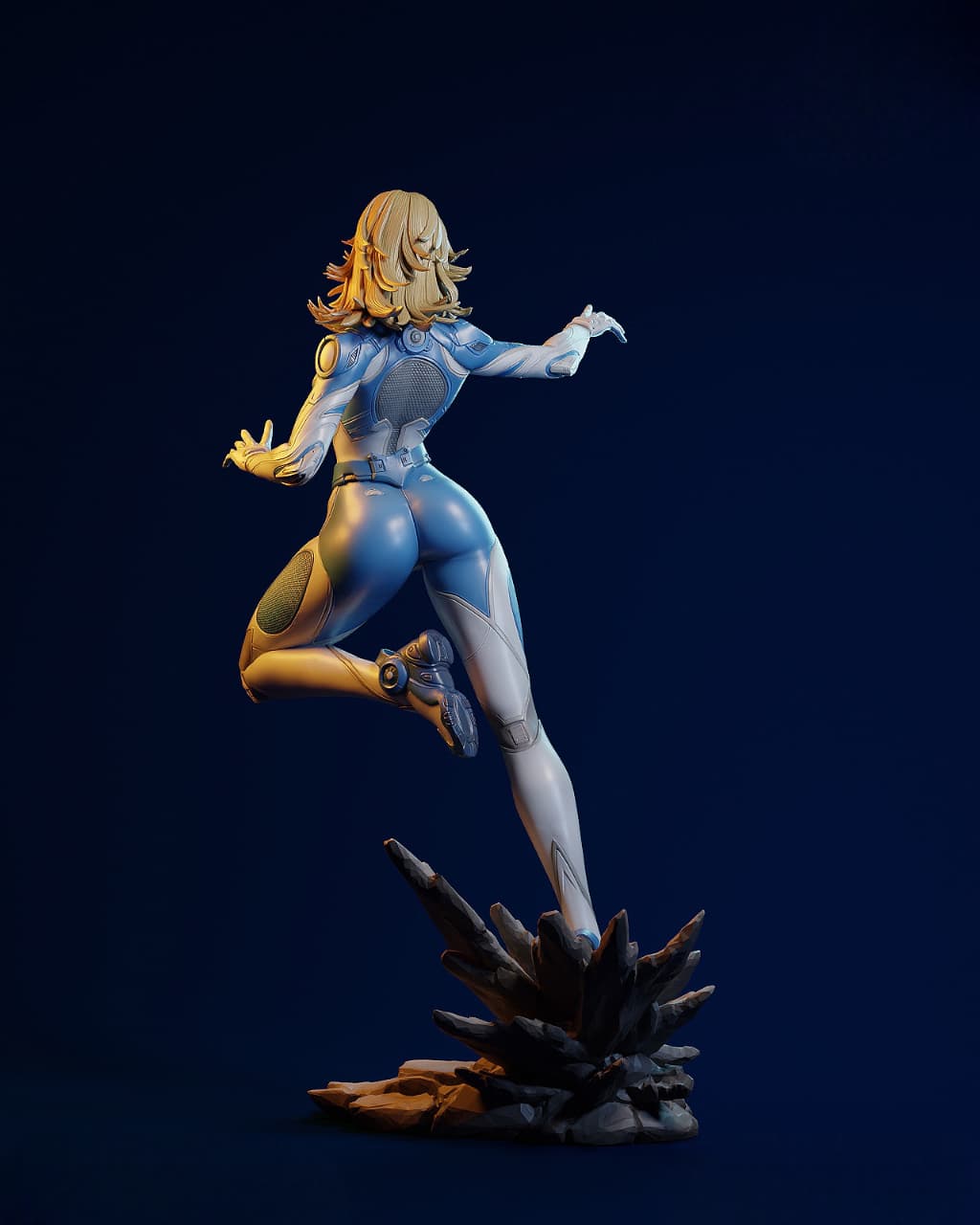 Invisible Woman STL – Dynamic Pose 3D Print File SeoNyoki3D