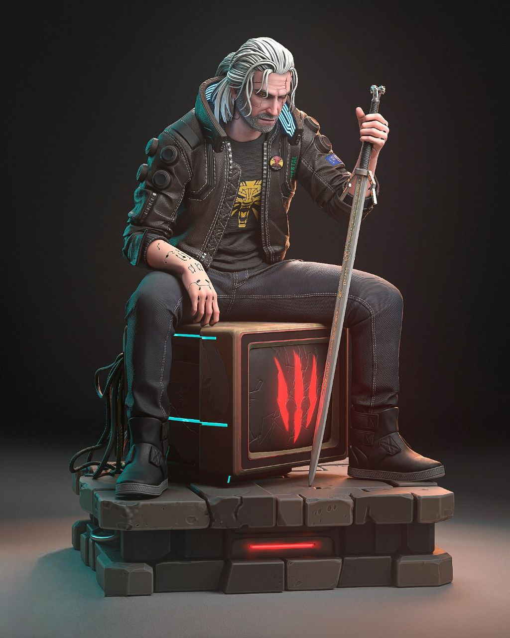 Geralt SilverRonin 3D Print Files – STL Cyberpunk Model SeoNyoki3D