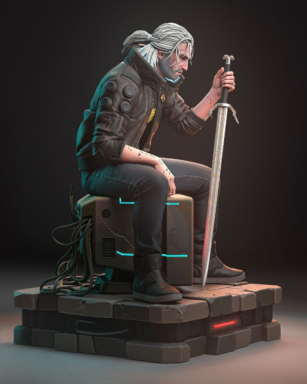 Geralt SilverRonin 3D Print Files – STL Cyberpunk Model SeoNyoki3D