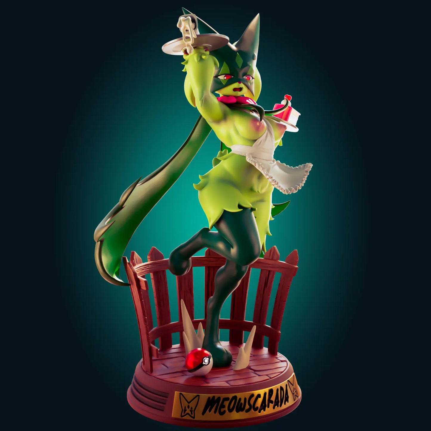 Meowscarada Maid Pokémon Frost NSFW STL File – 3D Printable Adult Fan Art Model - SeoNyoki3D