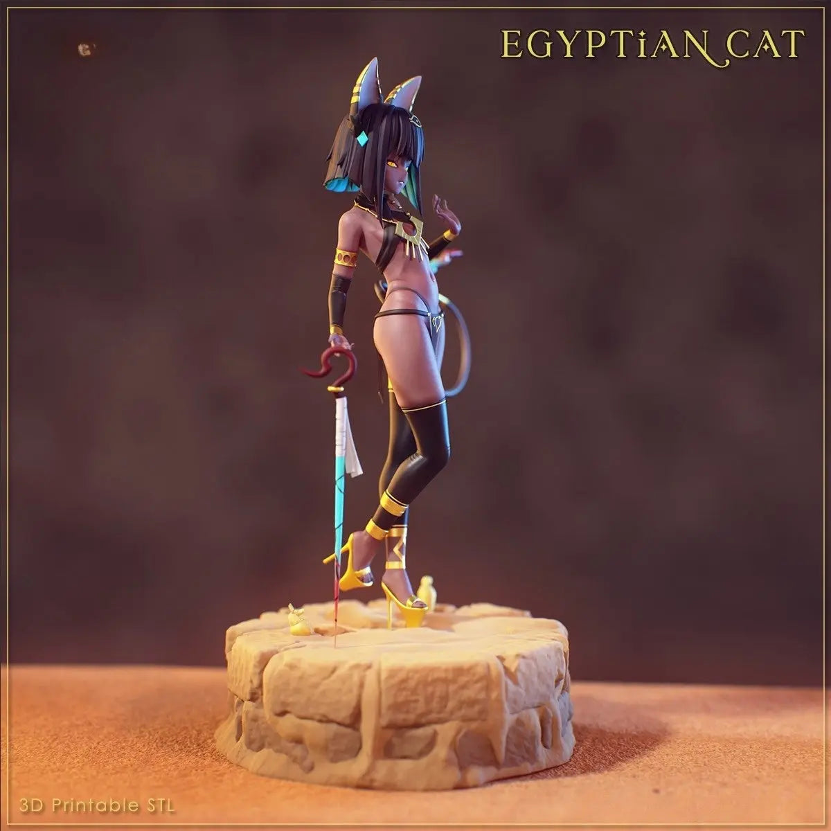 Egyptian Cat WAIFU STL - 3D Print Files SeoNyoki3D