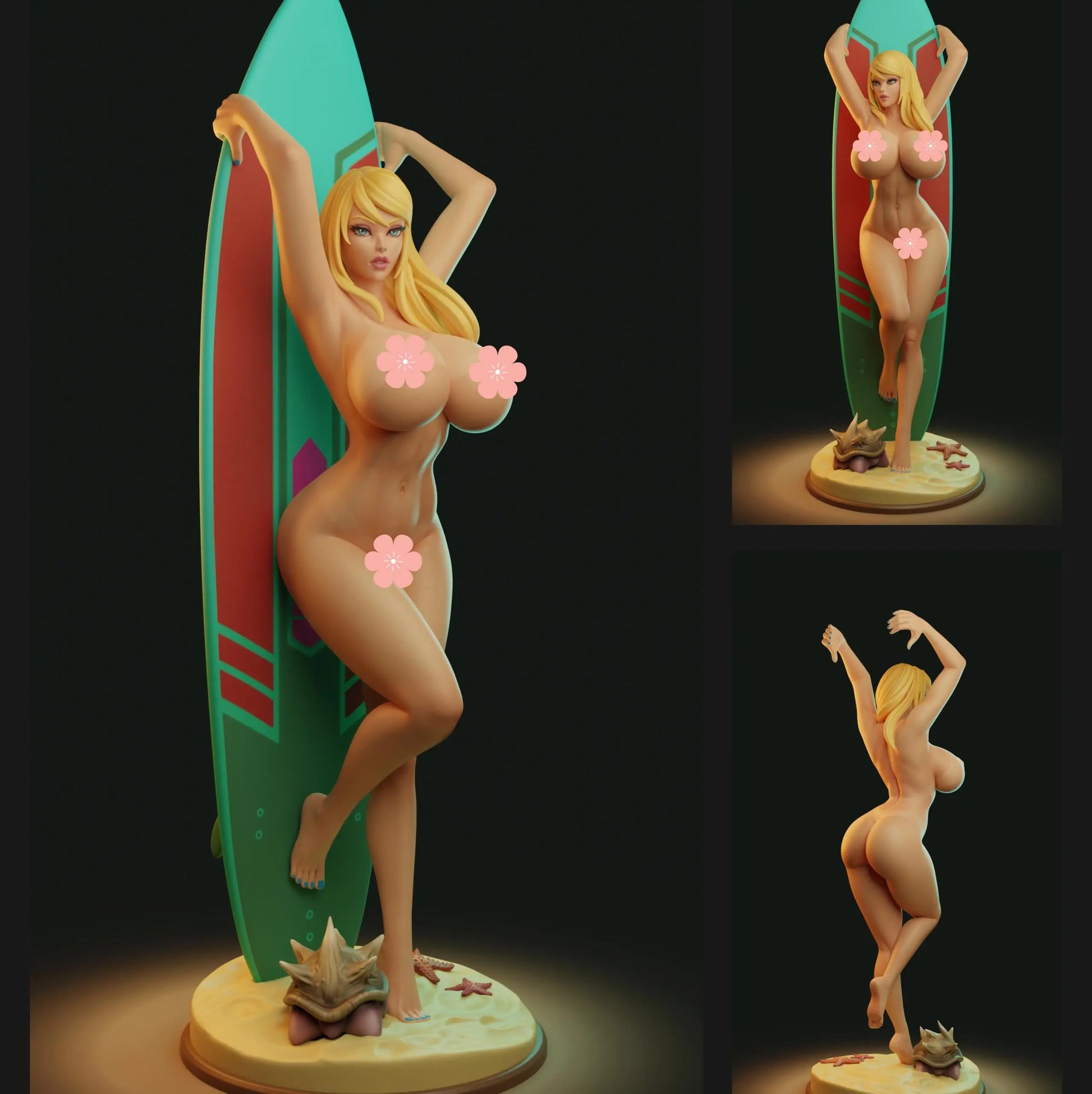 Surf pin up Nsfw Sfw  -STL 3D Print Files - SeoNyoki3D