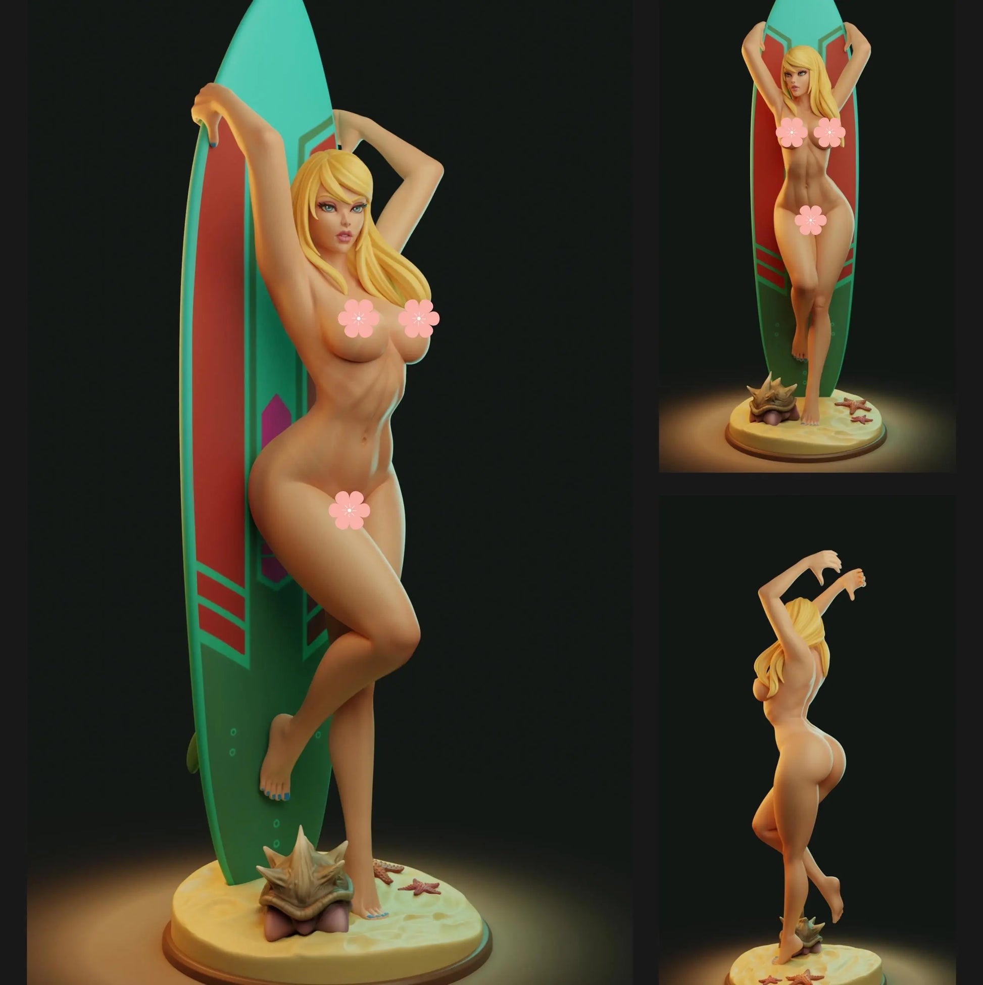 Surf pin up Nsfw Sfw  -STL 3D Print Files - SeoNyoki3D