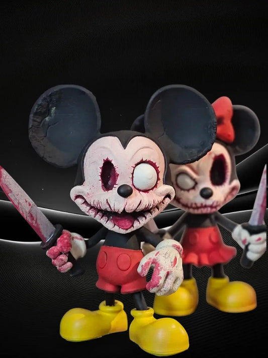 Zombie Mickey Minnie STL File – Creepy Cute Mouse Girl – 3D Printable Fan Art - SeoNyoki3D