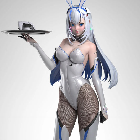 PS5 Chan & Bunny Girl Statue – STL File – 3D Printable Anime-Style Model - SeoNyoki3D