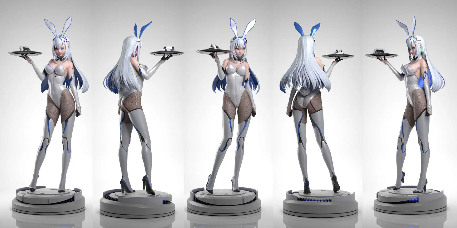 PS5 Chan & Bunny Girl Statue – STL File – 3D Printable Anime-Style Model - SeoNyoki3D