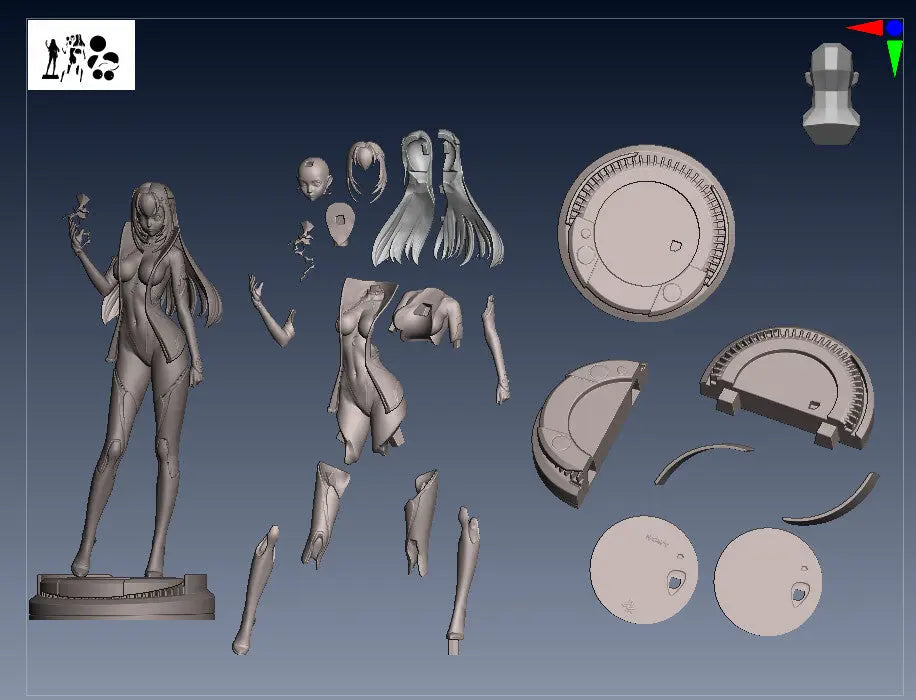 PS5 Chan & Bunny Girl Statue – STL File – 3D Printable Anime-Style Model - SeoNyoki3D
